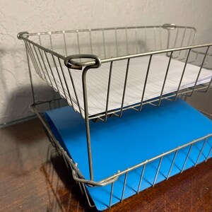 Vintage Wire Paper Trays Stacked Vintage Trays Tiered Paper Tray ...