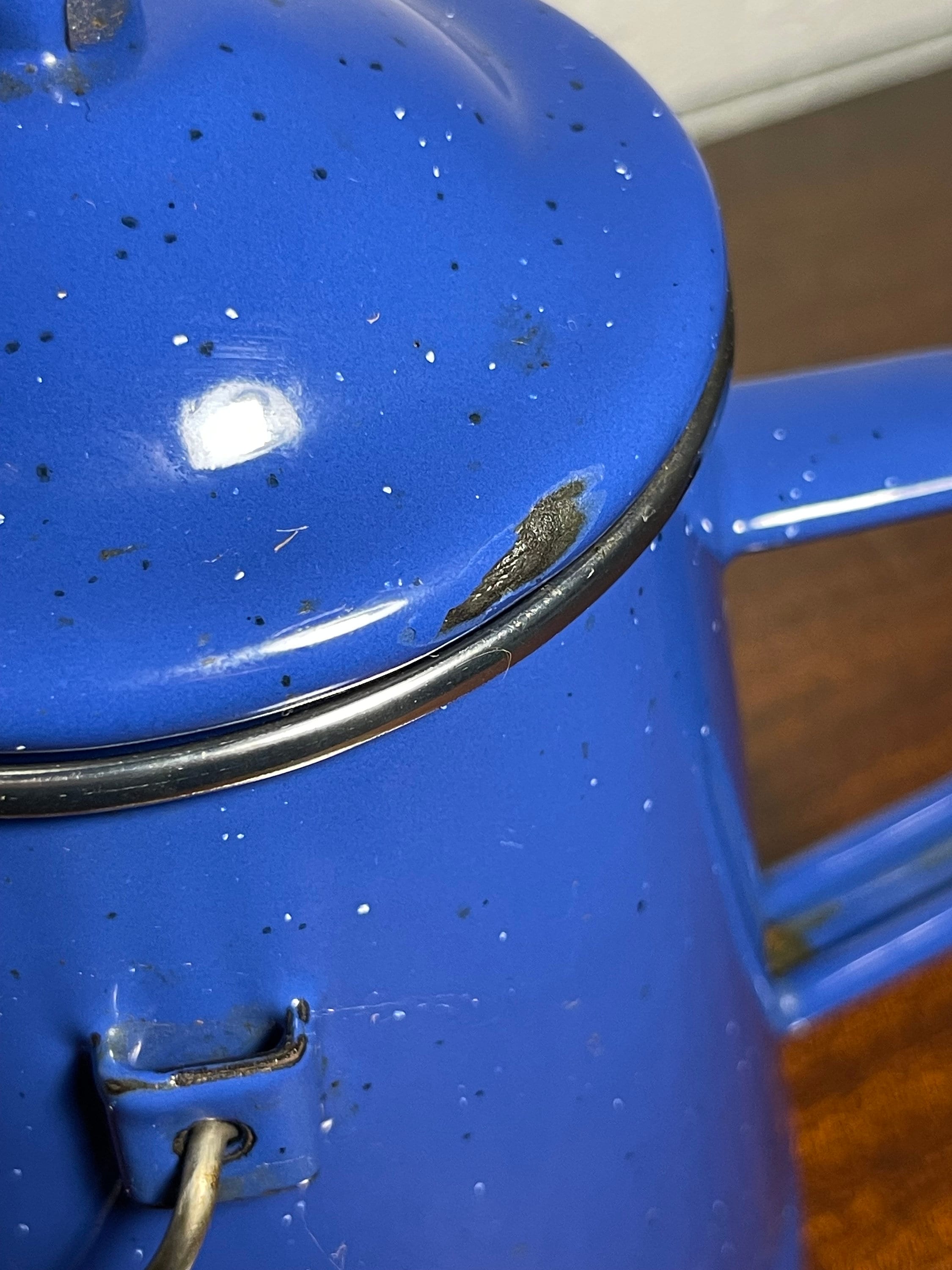 Splatterware Pot Vintage Enamelware Splatterware Coffee Pot Coffee Maker Percolator Blue ...