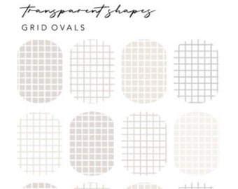 neutral grid shape stickers - minimal bujo, journaling, junk journal, vintage,