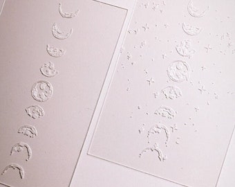 etched moon phases 20mil dash - full, half, quarter, headers, checklists