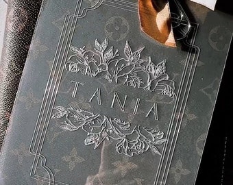 etched personalized name dashboard 20mil- this planner belongs to