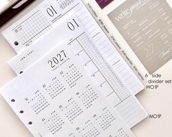 2027 complete planner setup inserts - dated minimal planner inserts
