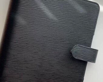 A5 30mm ring black epi/saffiano genuine leather planner