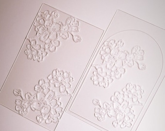 floral etched 20mil dashboard- clear plastic, scored, decorative, minimalistic, subsection, minimal all planner sizes