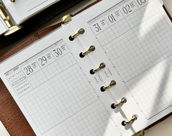 2027 white header weekly planner WO2P - A5 PE PO dated minimal planner inserts