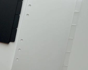 Frosted Plastic Side Divider Set, Punched - A5/HL/miniHP/Personal/Pocket