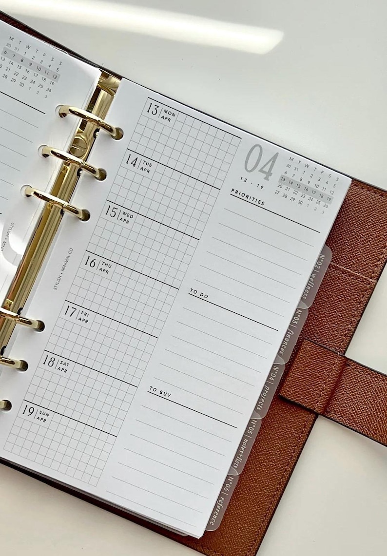 2026 Week on 1 Page Planner - Dated Minimal Planner Inserts - Etsy