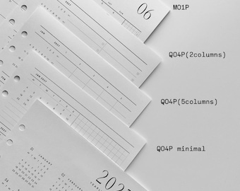 2027 Yrly Qrtly MO1P Bundle - dated minimal planner inserts