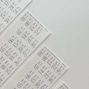 daily date script stickers - bujo, journaling, bookbound