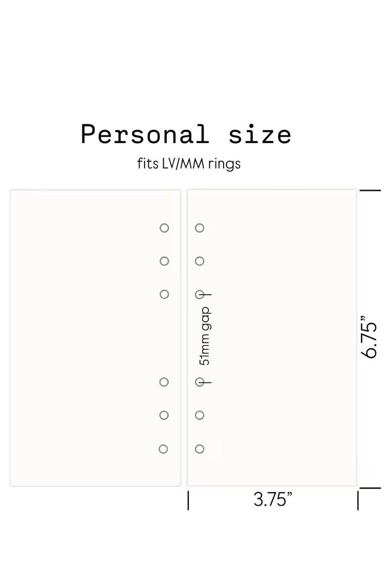 2026 Personal Rings Weekly Agenda - Dated Minimal Planner Inserts - Etsy