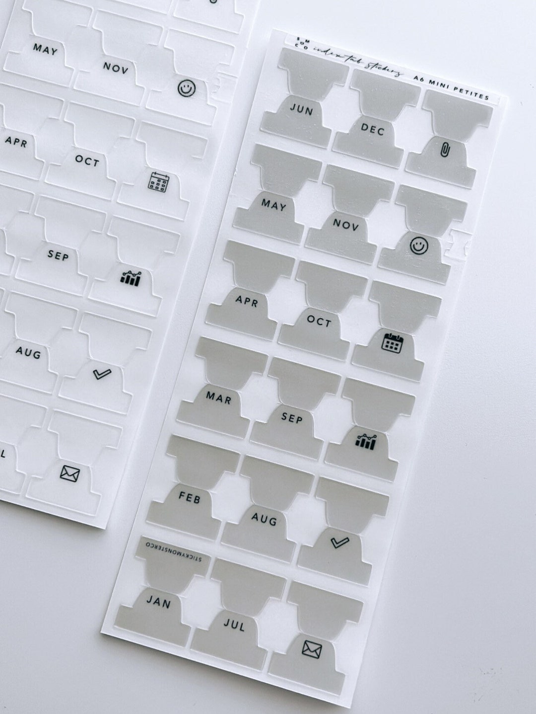 A6 Plastic Mini Index Tabs Abbreviated Months Etsy