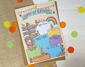 1st Birthday Milestone card