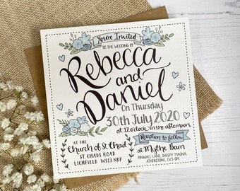 Hand Lettered Wedding Invitation