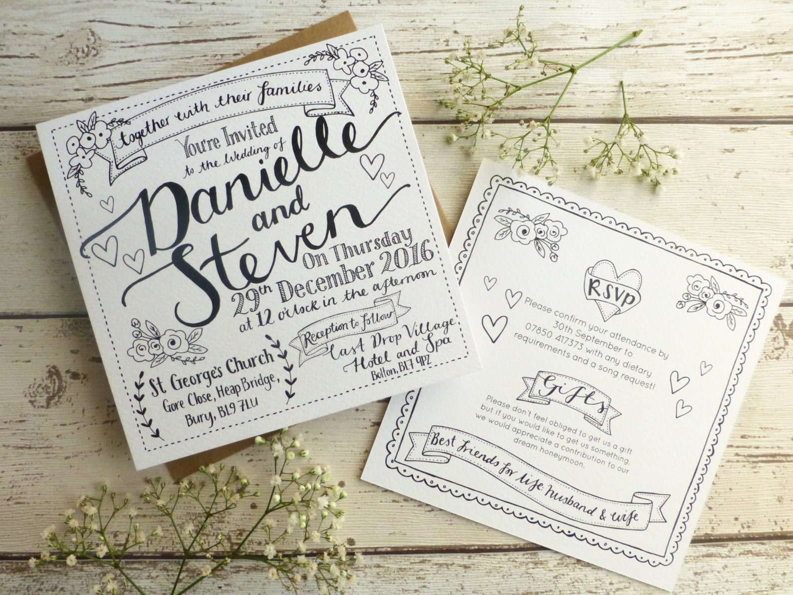 Hand Lettered Wedding Invitation - Etsy