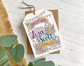 Spring Wedding Save The Date Tag