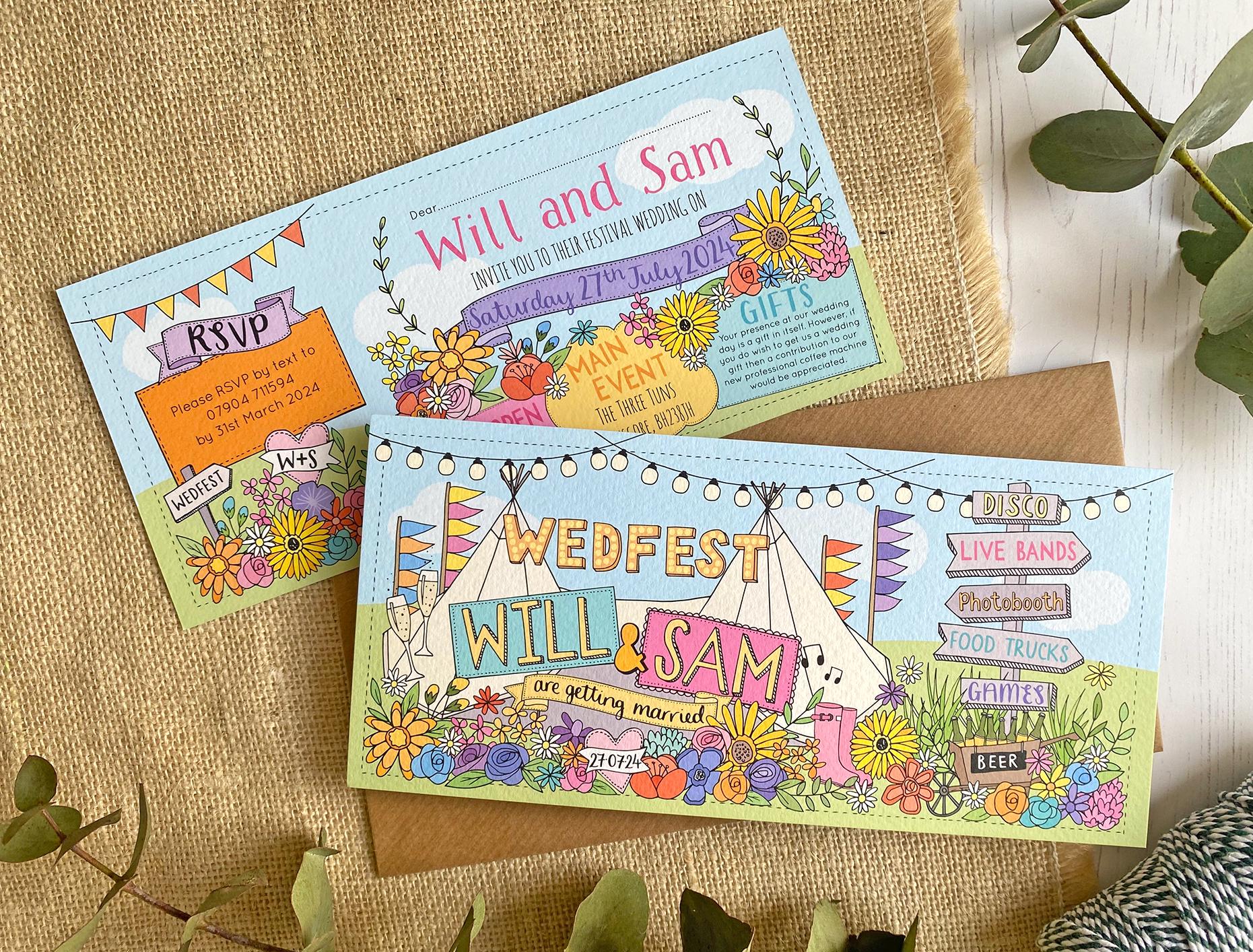 Hand-Drawn Festival Ticket Invitation