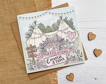 Personalised Tipi Wedding Card