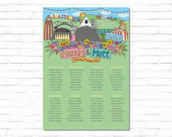 Glastonbury Festival Wedding Table Plan