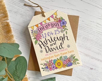 Spring Florals Save The Date Tag