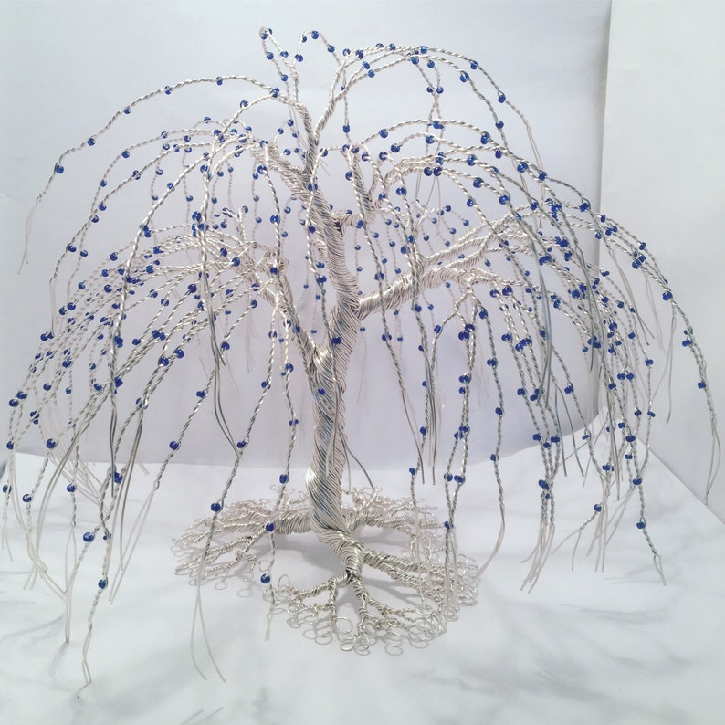 Wire Willow Tree Sculpture Wire Tree Beaded Tree Tree Etsy