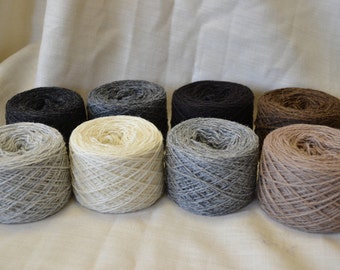 NATURAL colors collection, 100% Quality PURE Lambswool yarn, 8x50g balls for hand and machine knitting