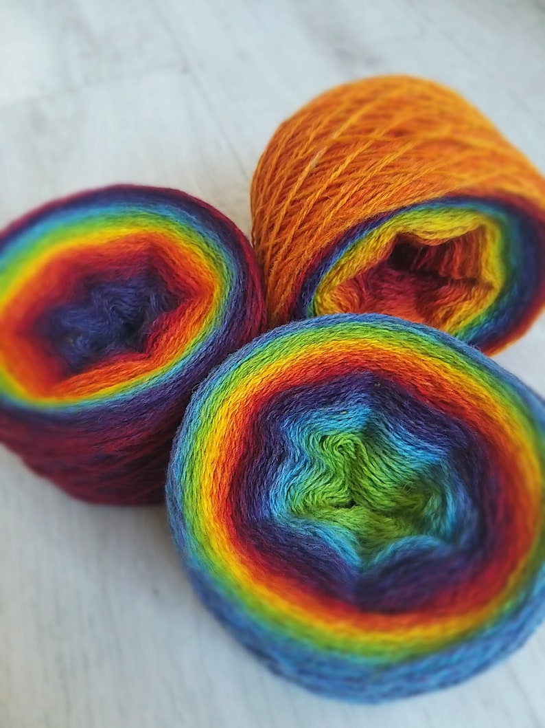 Kauni 8/2 Rainbow 100% Quality PURE Lambswool yarn, 100g for hand and machine knitting. Made in Estonia image 2