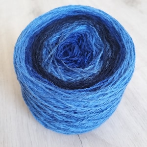 Kauni Blue 100% Quality PURE Lambswool yarn, 100g for hand and machine knitting. Made in Estonia