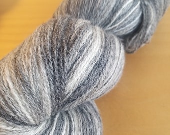 242g Kauni Natural White/Grey eco-friendly 100% Quality PURE Lambswool yarn for hand and machine knitting. Made in Estonia