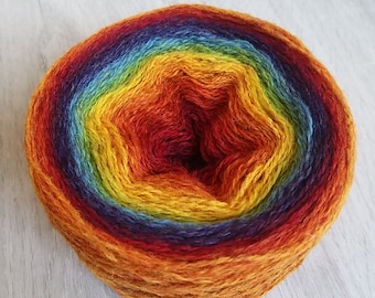 Kauni 8/2 Rainbow 100% Qualität PURE Lambswool Garn, 100g für Hand- und Maschinenstricken. Hergestellt in Estland