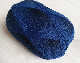 Blue/Black 100% Quality PURE Lambswool yarn, 100g for hand and machine knitting.