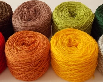 AUTUMN collection of colors, 100% Quality PURE Lambswool yarn, 8x50g balls for hand and machine knitting