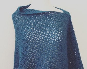 Crochet Pattern:  Fika Poncho, Wrap, Shawl