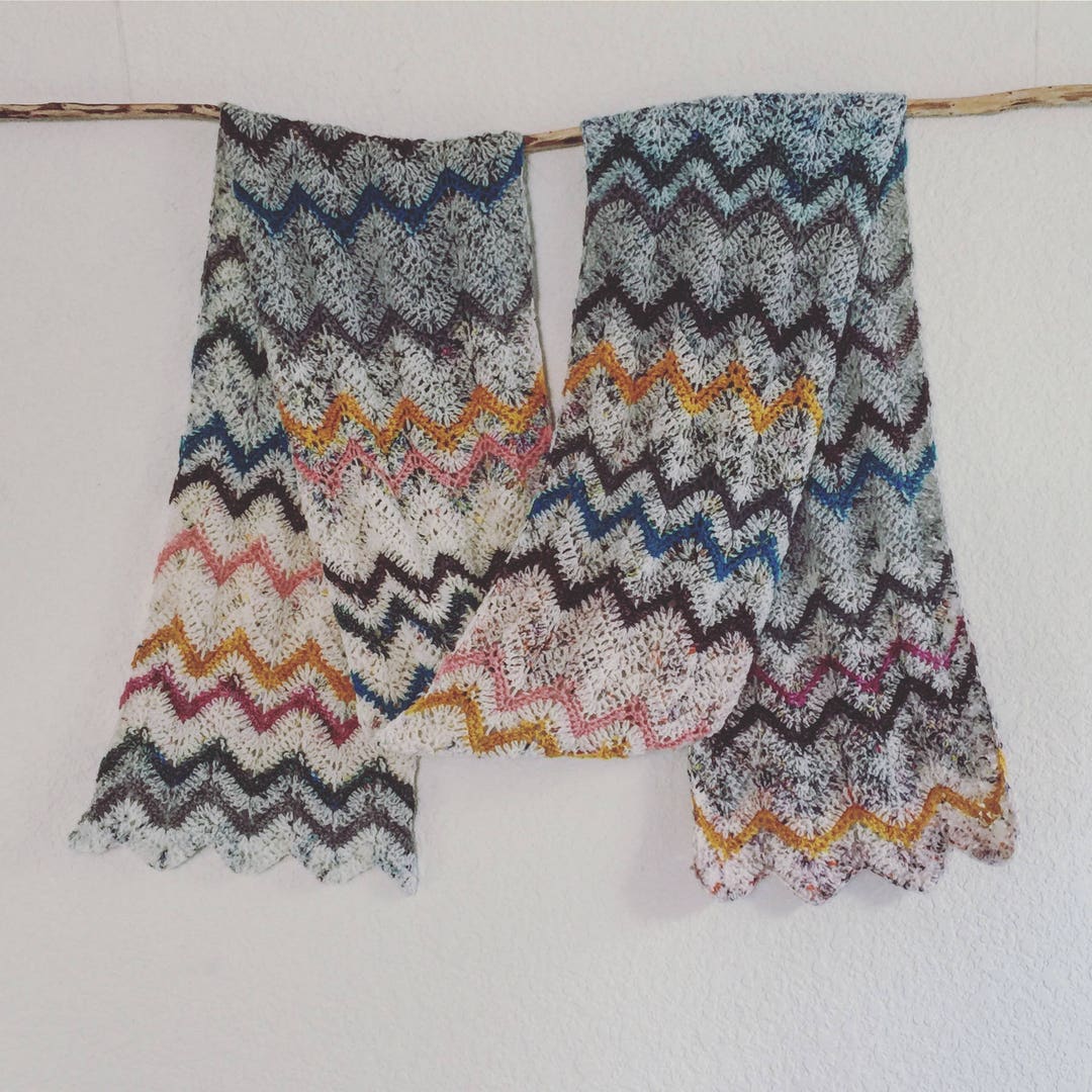 Zaffer Pattern Crochet Pattern: Ziggy! Zaggy! Scarf/wrap - Etsy