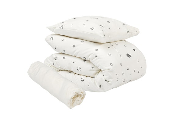 Baby Bedding Crib Modern Nursery White Stars Gender