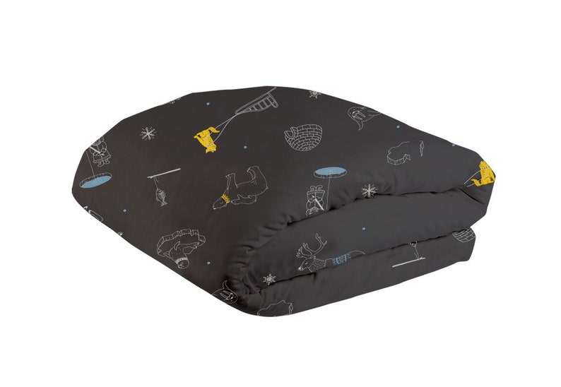 Black Baby Duvet Cover Soft Cotton Jersey Nursery Bedding Image 0