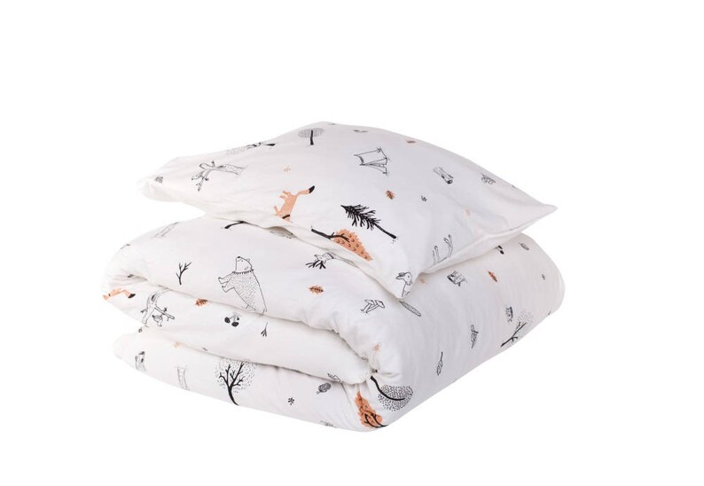 Woodland Designer Baby Bedding White Crib Set Forest Animals Etsy