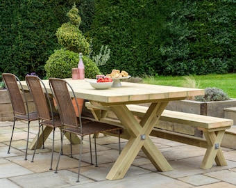Garden Outdoor Patio Terrace X Frame Dining Table