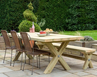 Garden Outdoor Patio Terrace X Frame Dining Table