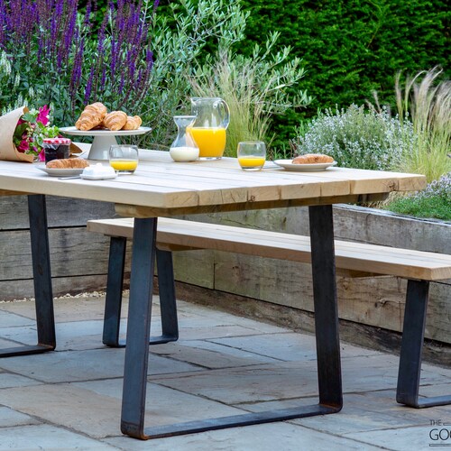 Garden Outdoor Patio Terrace X Frame Dining Table Etsy UK