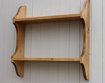 Cutaway 2 Tier Wall Shelf, Bookshelf, Display Shelves - in Various Widths