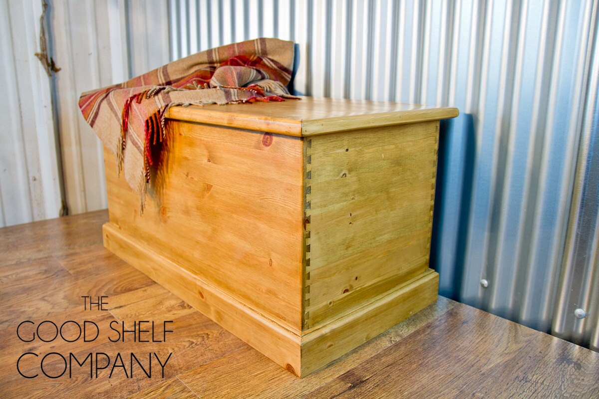 Traditional Pine Blanket Box Storage Chest Trunk Ottoman Etsy
