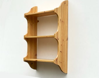 Deep Cutaway 3 Tier Wall Shelf, Bookshelf, Display Shelves - in Various Widths