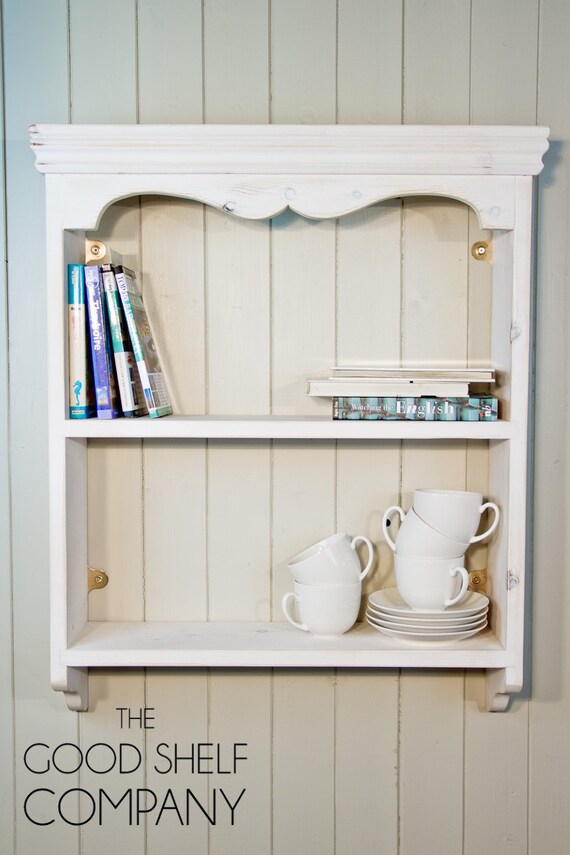 Cottage Wall Shelf Pine Two Tiered Wall Shelf With Victorian Etsy