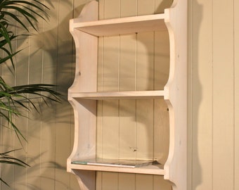 Cutaway 3 Tier Wall Shelf, Bookshelf, Display Shelves - in Various Widths