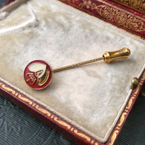 Vintage Blood Donor Tie Lapel Stick Pin, Gold Donor Badge