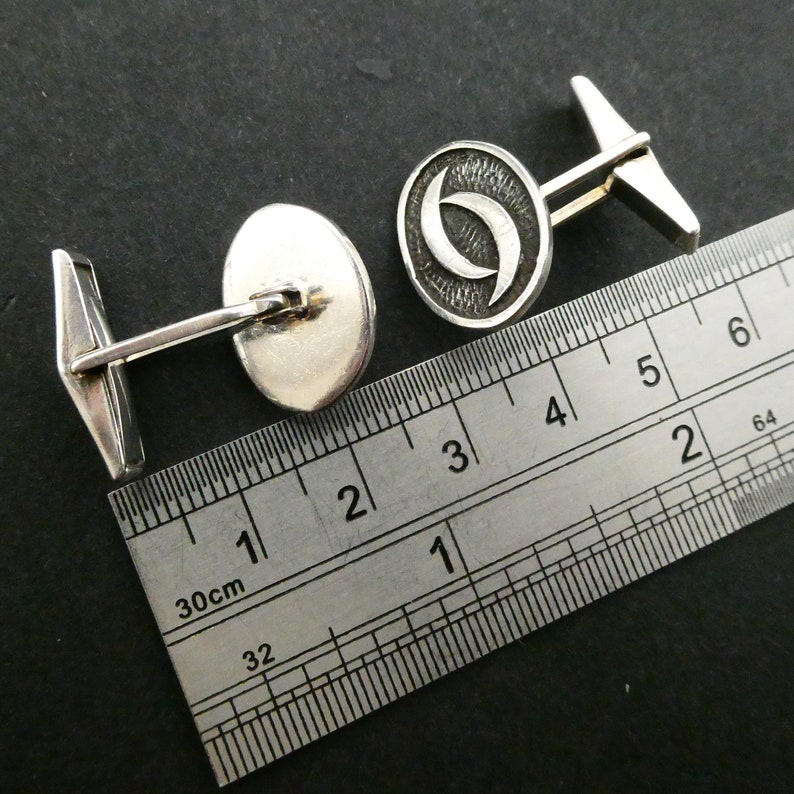 Striking Modernist Design Great Cond Vintage 70s Ola Gorie Scottish Silver Cufflinks Gift Boxed OMG Stamped Modernist Brutalist Links
