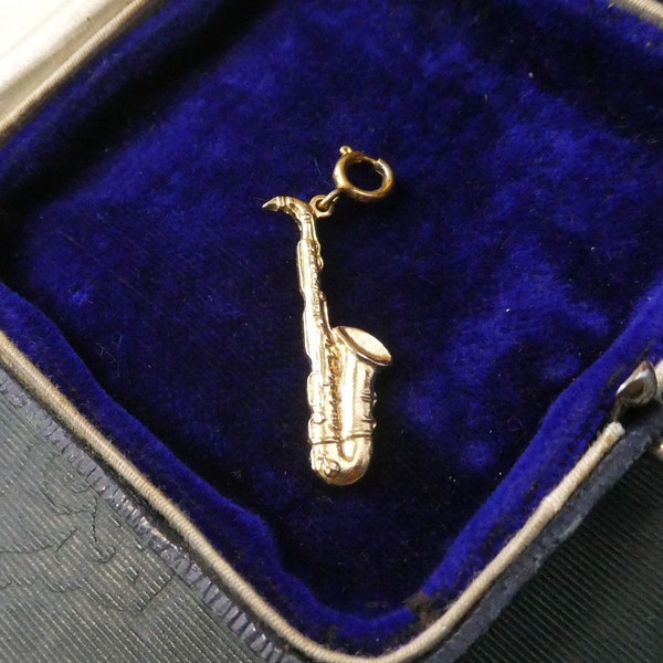 Vintage Saxophon Charm Anhänger, Musiker Musikinstrument Geschenk