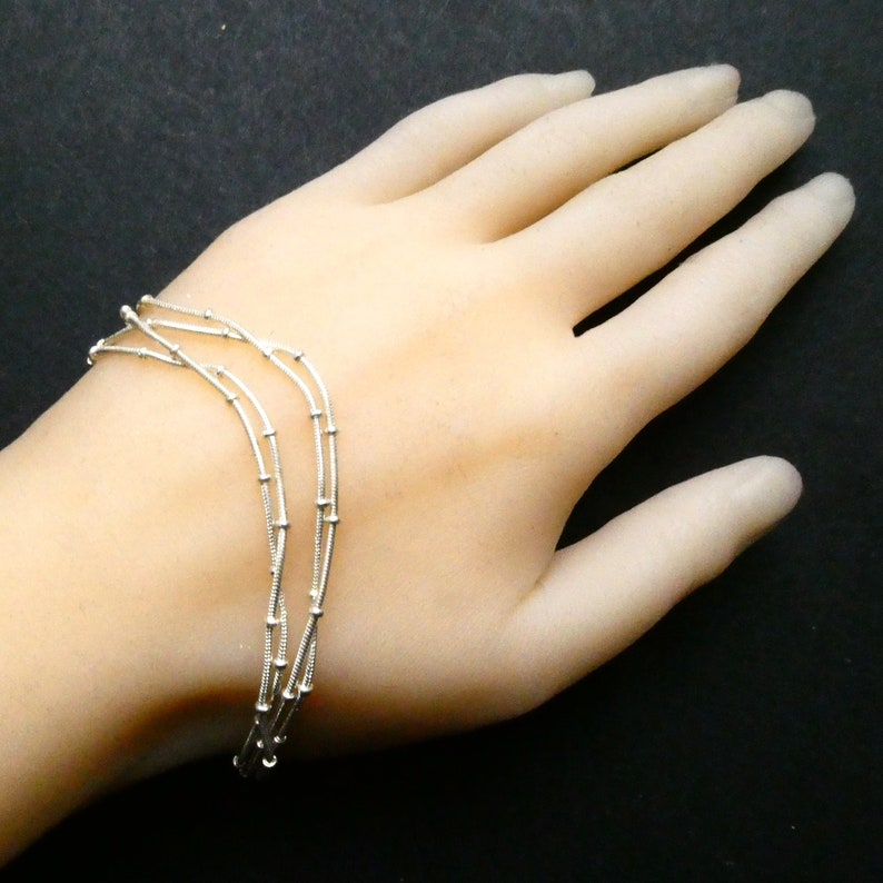 Multistrand Silvered Ball Snake Chain Gift Boxed Vintage Jewellery Vintage Snake Chain Tennis Bracelet Great Cond Elegant /& Versatile