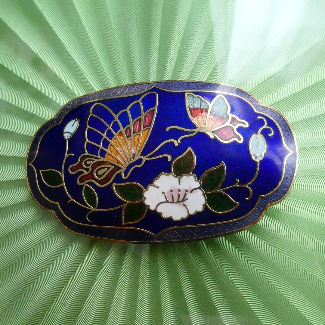 Vintage Fine Cloisonne Brooch Enamelled Gilt 1980s Butterfly Etsy UK