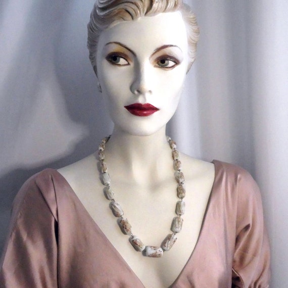 Vintage Deco 1930s Necklace, Pressed Austrian Gol… - image 4